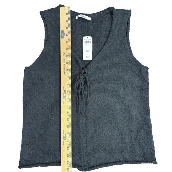 Abercrombie & Fitch Knit Tie Front Vest Gray Sleeveless Sweater Tank Top Size M - Picture 5 of 9